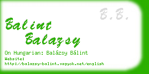 balint balazsy business card
